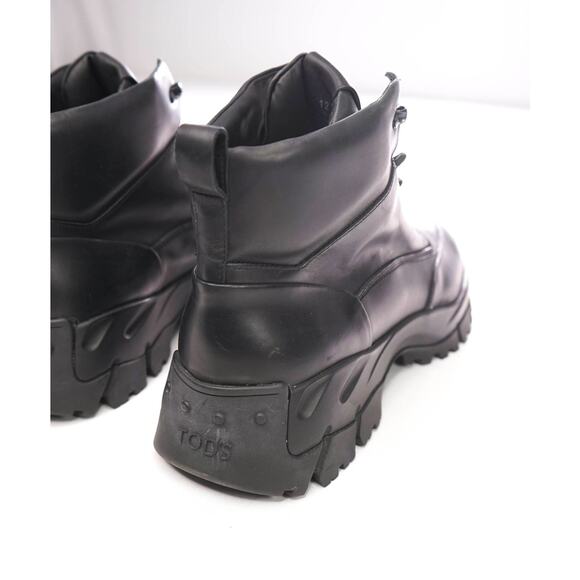 $975 TOD\'S - Black Leather Ankle Boots - US 13.5 (12.5UK) main image 6